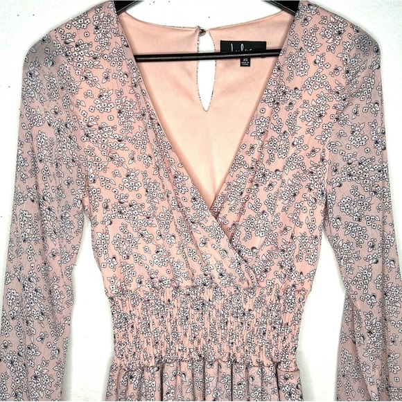 LULUS Room To Bloom Light Pink Floral Print Long Sleeve Mini Dress Size XS - Picture 5 of 12